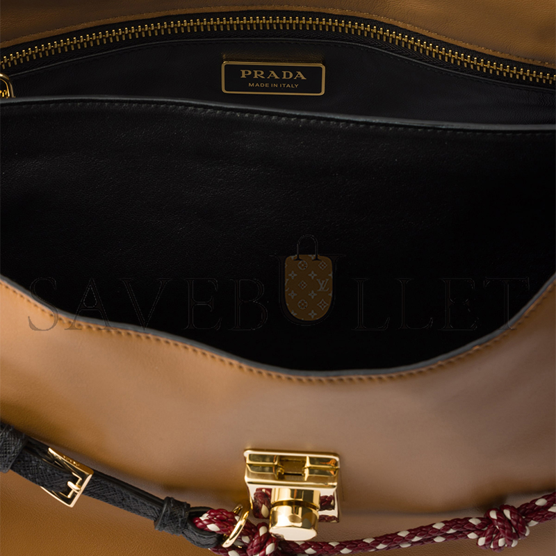 PRADA SOFT SOUND LARGE LEATHER SHOULDER BAG WITH CHARMS 1BD378 (35*19.5*10.5cm) PRADA SOFT SOUND LARGE LEATHER SHOULDER BAG WITH CHARMS 1BD378 (35*19.5*10.5cm)